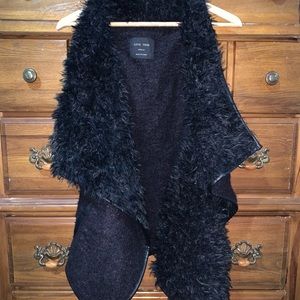 Furry black vest
